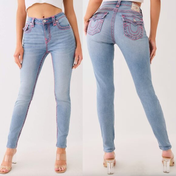 TRUE RELIGION JENNIE MID RISE SUPER T SKINNY JEAN size 34 - Picture 3 of 16
